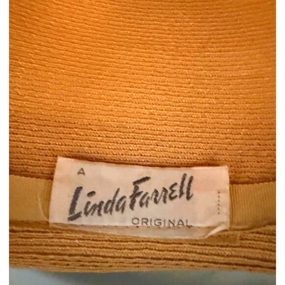 Vintage Linda Farrell Original Straw Hat Wired Brim Silk Flower Kentucky Derby main image 6